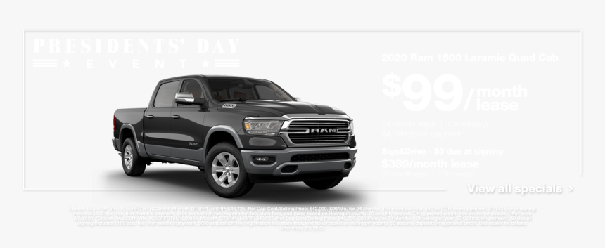 2020 Ram 1500 Laramie Quad Cab - 2019 Dodge Ram Png, Transparent Png