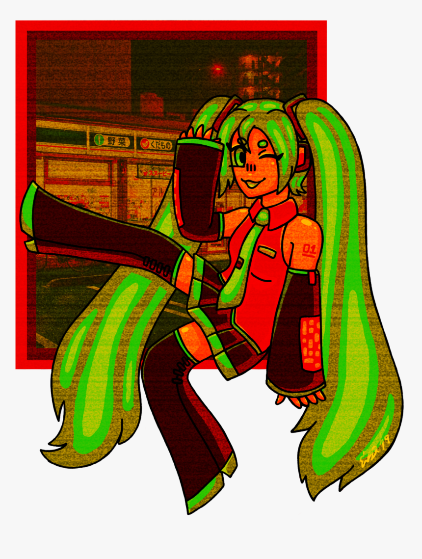Hatsune Miku Takes You To 7/11 And Makes You Buy Her - Illustration, HD Png Download