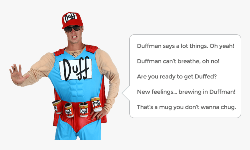 Duffman Quotes - Costume, HD Png Download