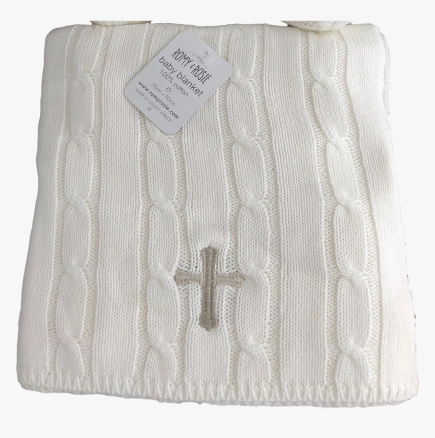 White Cable Blanket With Silver Cross - Garment Bag, HD Png Download