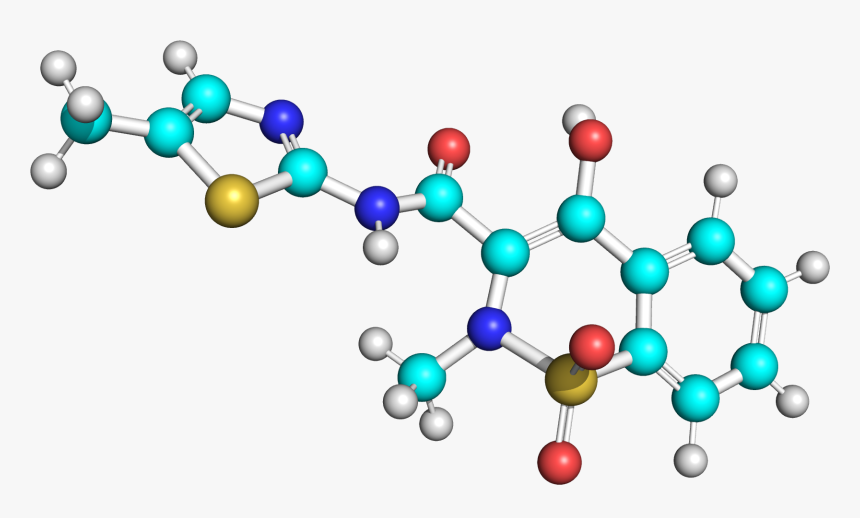 3d Ball And Stick Structure Of Meloxicam - Circle, HD Png Download