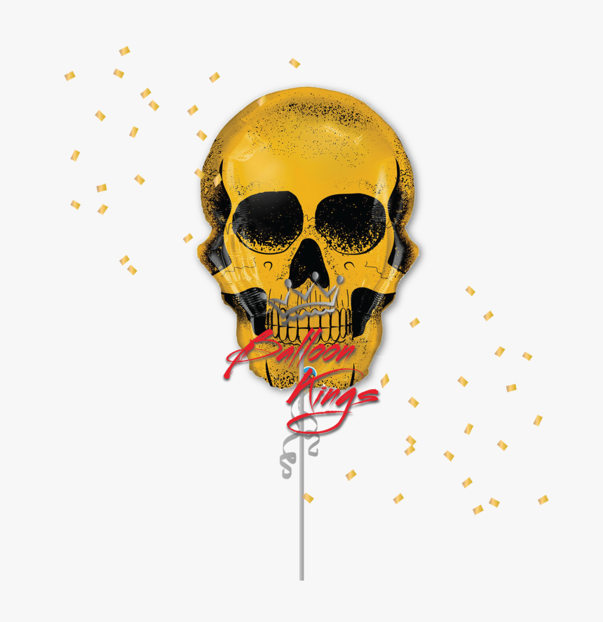Golden Skull - Golden Skull Balloon, HD Png Download