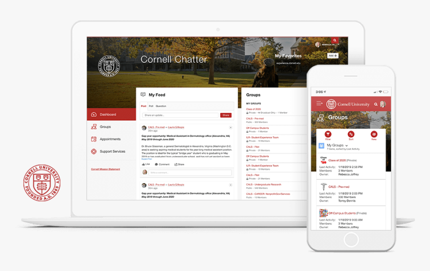 Cornell University’s Internal Student Community On - Salesforce Mobile Community Publische, HD Png Download