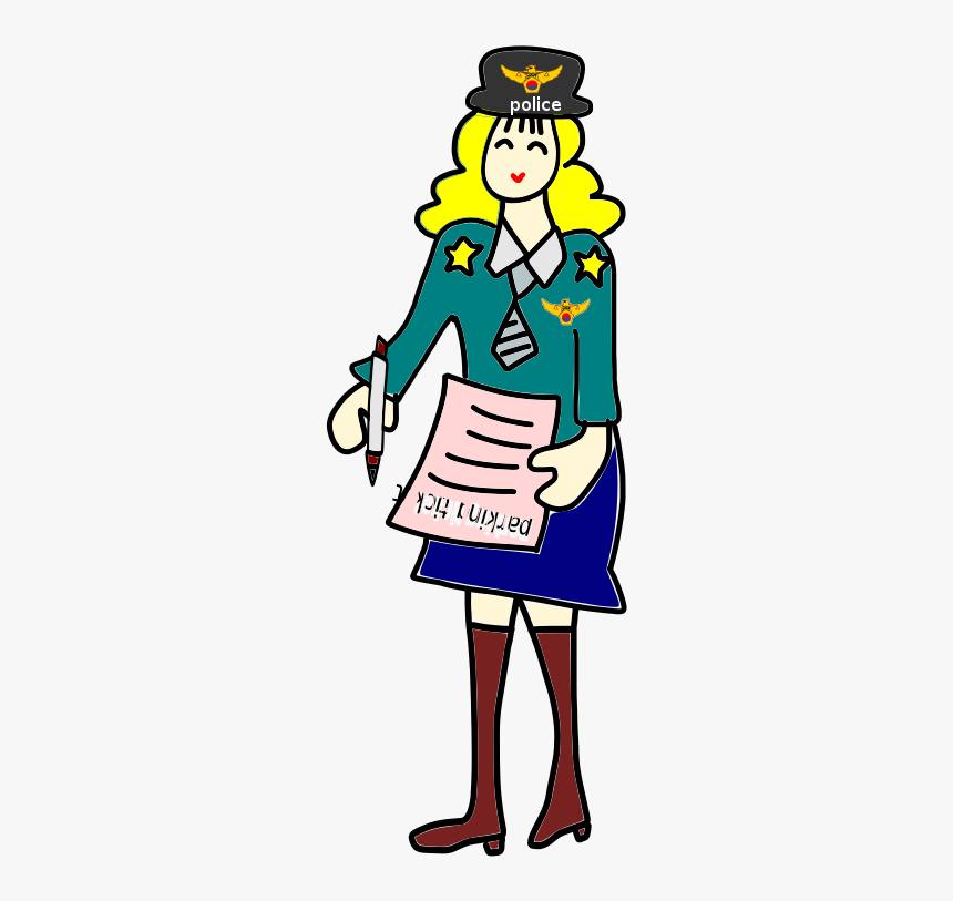 Police Officer Woman With A Parking Ticket - Police Clipart Transparent, HD Png Download