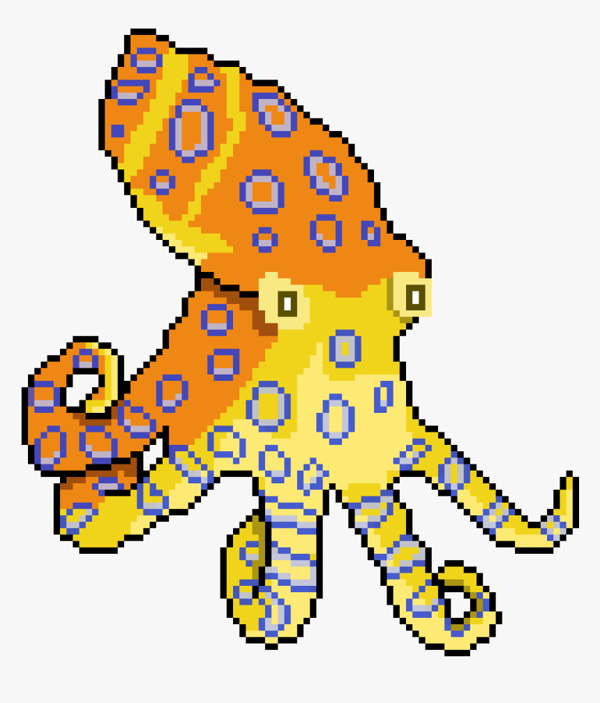 Octopus Clipart Blue Ringed Octopus - Blue Ringed Octopus Drawing, HD Png Download