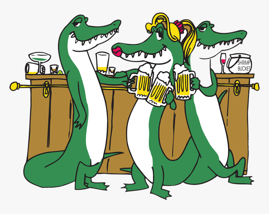 Alligator Drinking Beer, HD Png Download