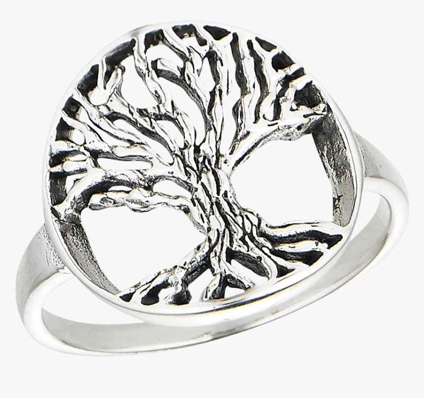Sterling Silver Life Tree Ring - Silver, HD Png Download