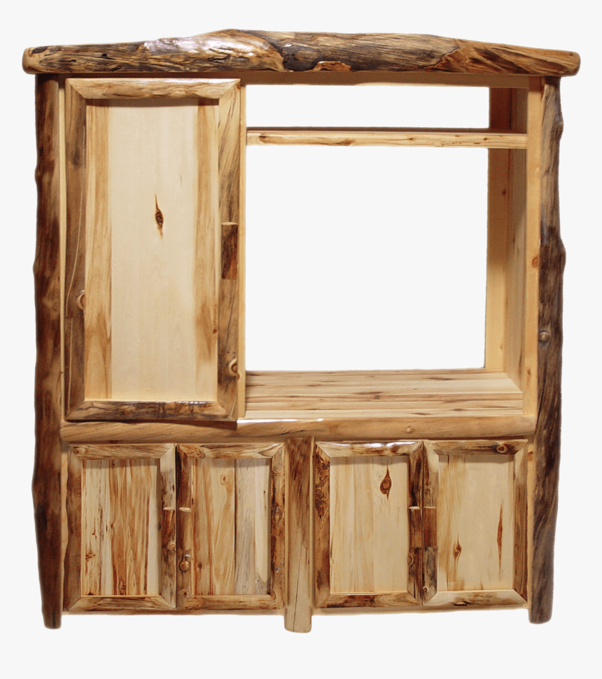 60 W Aspen Log Front Lower Door Entertainment Center - Cupboard, HD Png Download