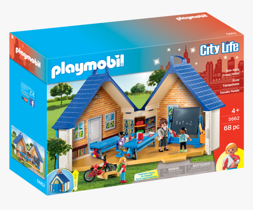 Transparent Dollhouse Png - Playmobil Take Along School House, Png Download