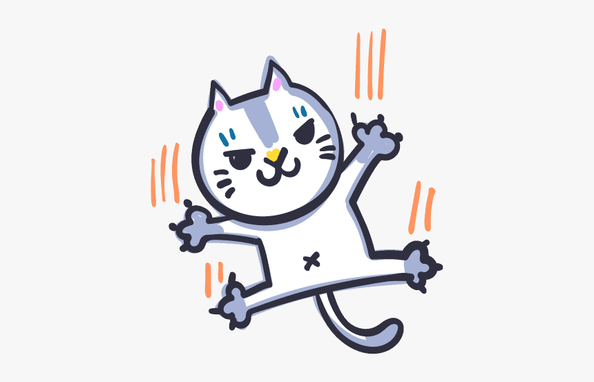 #cat #cats #scratch #multicolor - Cartoon, HD Png Download