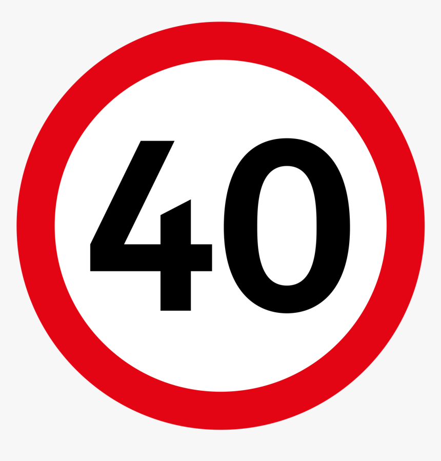 Traffic Sign Speed Limit 40 Icon Illustration - Anti Communist No Background, HD Png Download