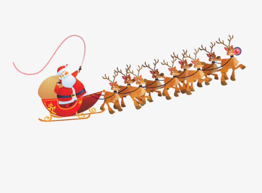 Santa Claus Sled Png, Transparent Png