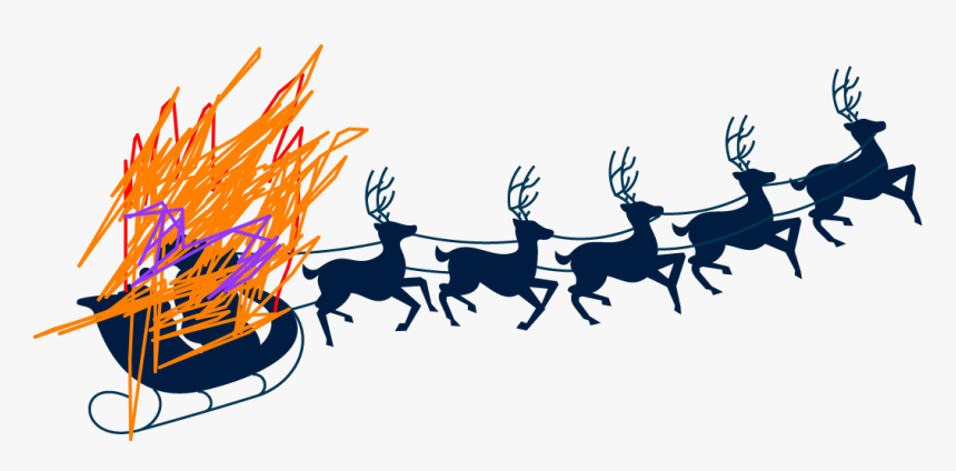 Transparent Santa Sleigh Silhouette Png, Png Download