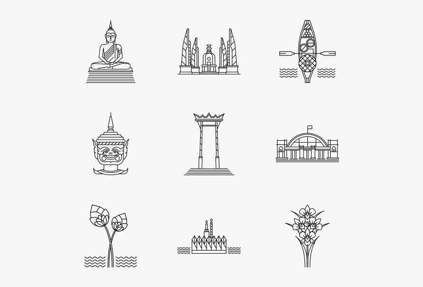 Thailand Black And White Icon, HD Png Download