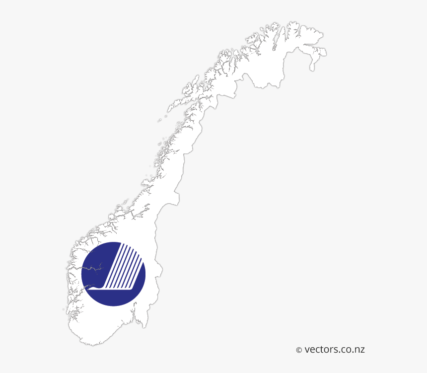Nc Flag Vector Map Of Norway - Kart, HD Png Download