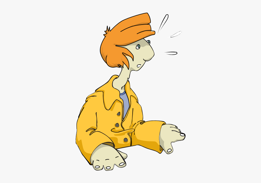 Vector Illustration Of Surprised Young Man Cartoon - Cartoon, HD Png Download