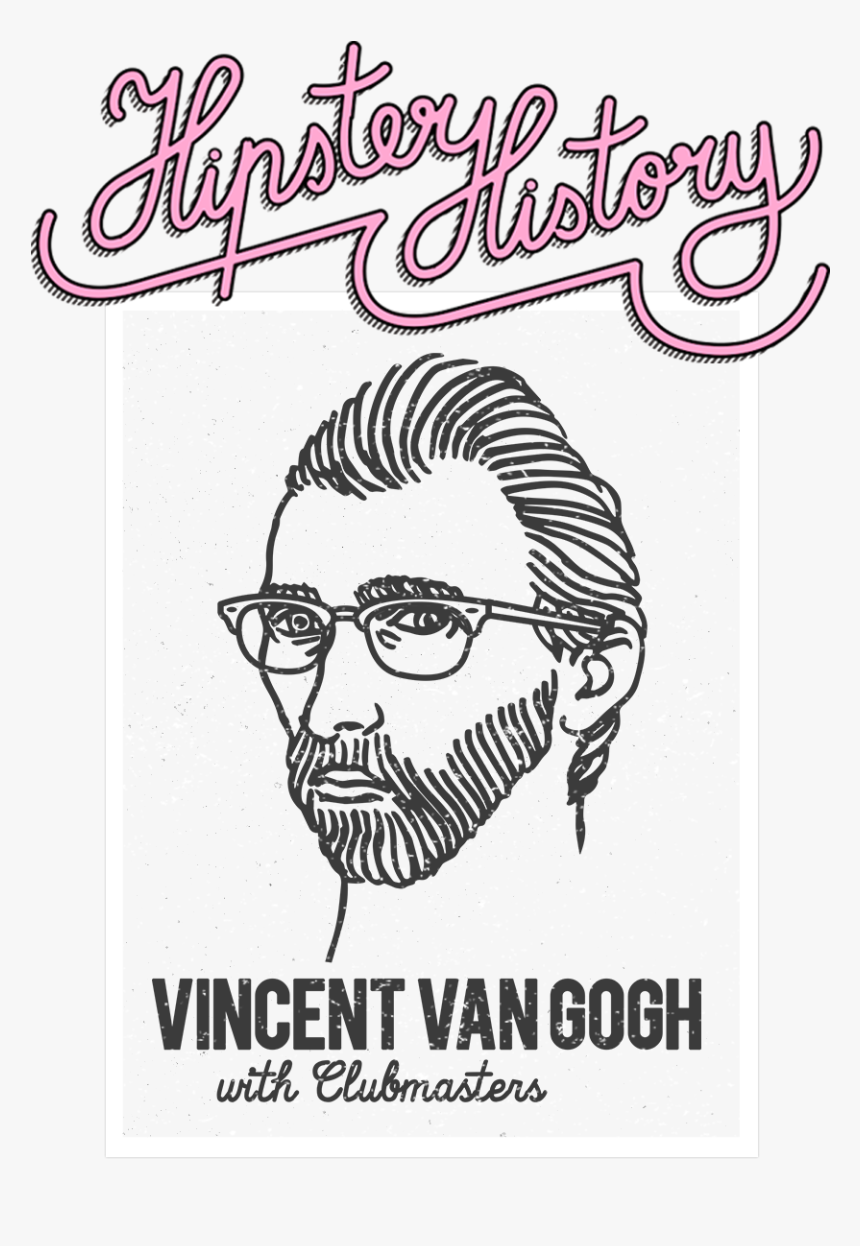 Portrait Cartoon Van Gogh Black And White, HD Png Download