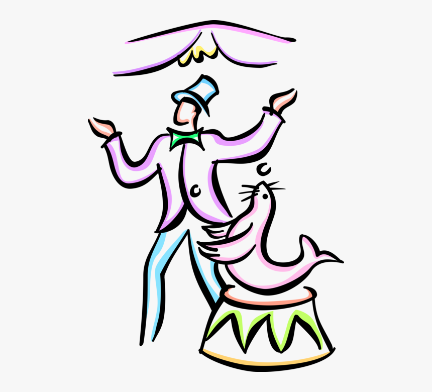 Vector Illustration Of Big Top Circus Animal Act With, HD Png Download