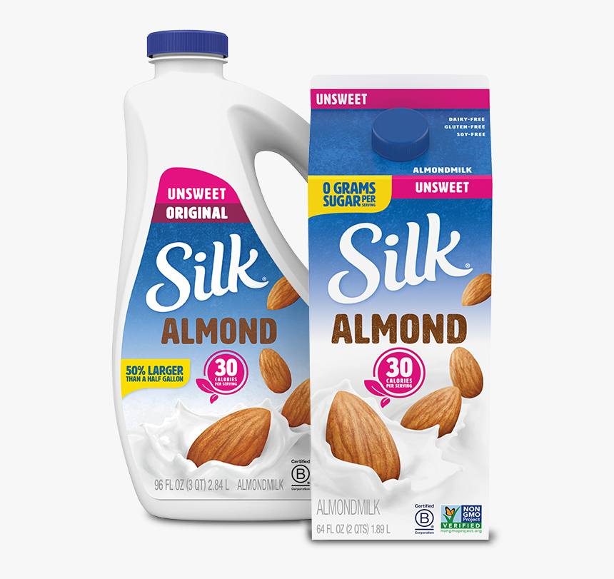 Silk Unsweet Almondmilk - Unsweetened Vanilla Almond Milk, HD Png Download