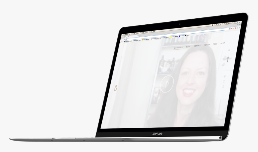 Apple Macbook With Female On The Screen Background - Led-backlit Lcd Display, HD Png Download