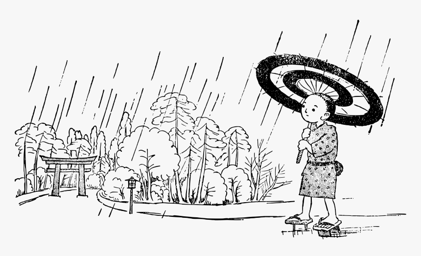 This Free Icons Png Design Of Umbrella Boy Shrine , - Drawing, Transparent Png