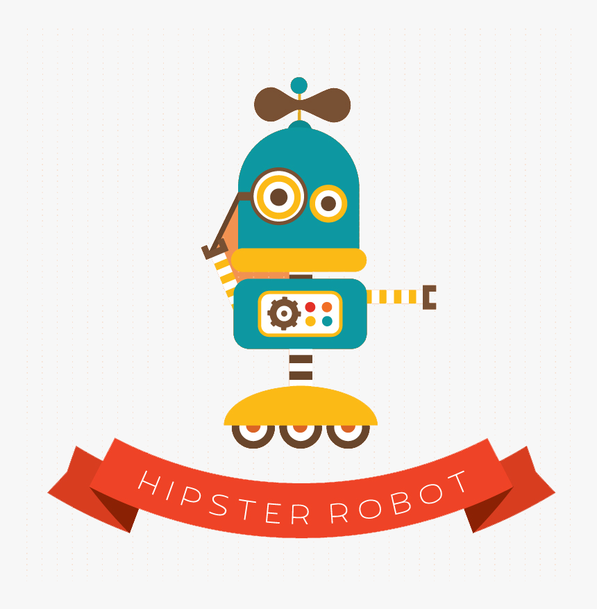 Vector Robotics Hipster Clipart Stock - Robot, HD Png Download