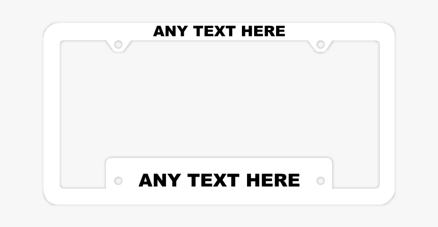 Customizable Thin Top-wide Bottom White License Plate - Signs, HD Png Download