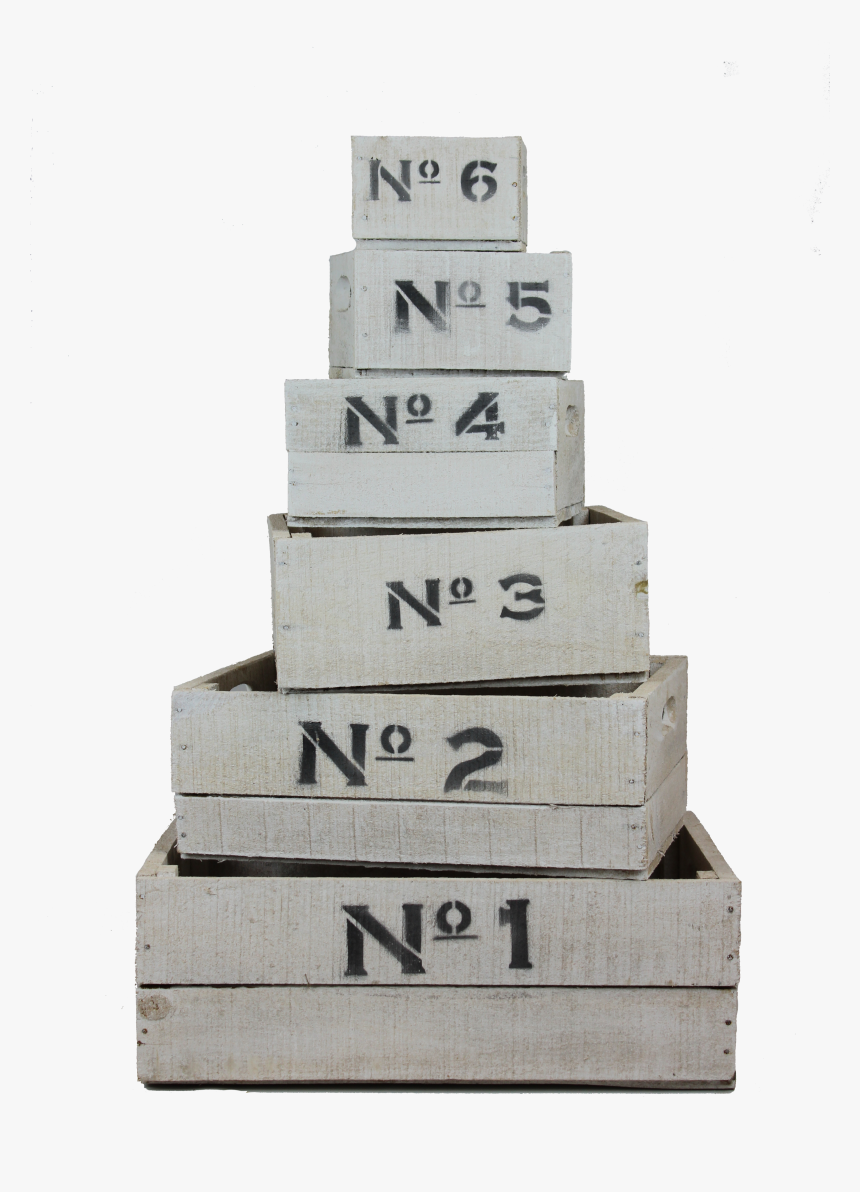 White Wooden Number Crates - Plank, HD Png Download