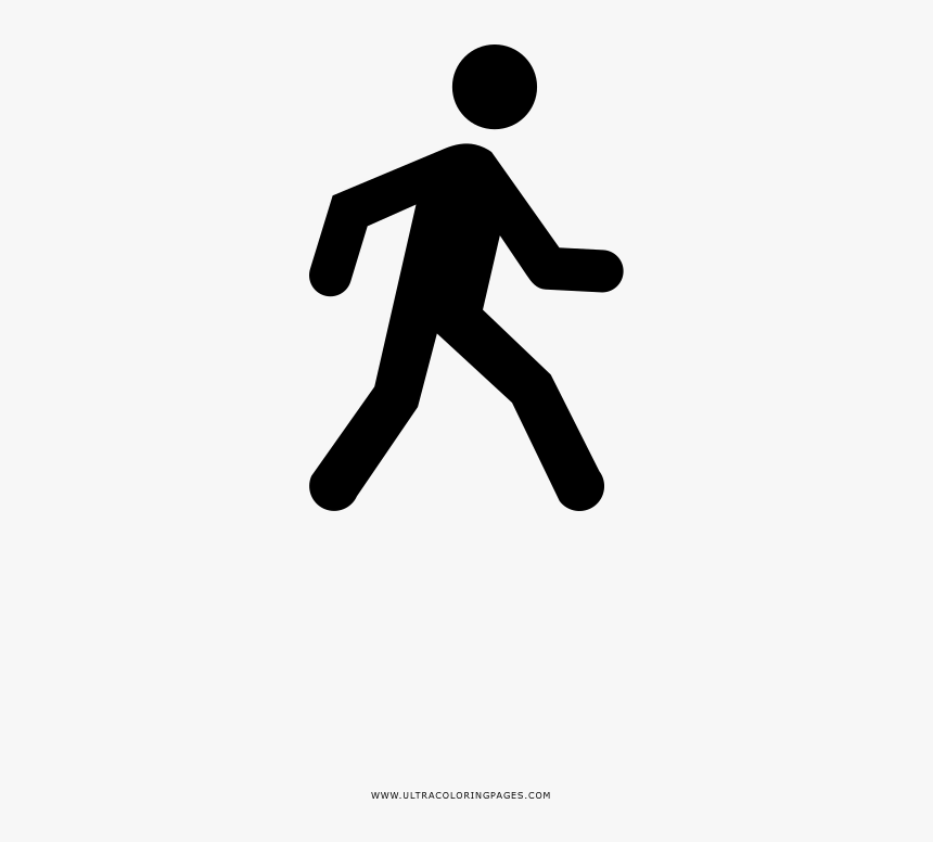 Walking Coloring Page - Pessoa Caminhando Desenho Png, Transparent Png
