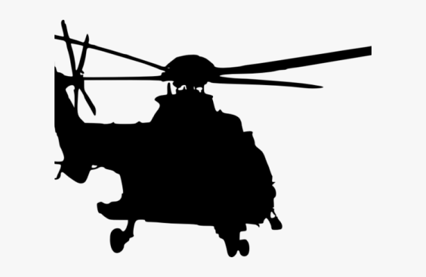 Helicopter Clipart Top View - Silhouette Helicopter Png, Transparent Png