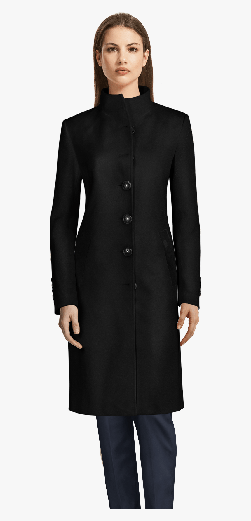 Manteau Col Mao Femme, HD Png Download
