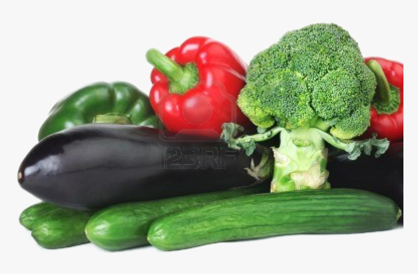 9874959 Verduras Comida Sana Aislada Sobre Fondo Blanco - Broccoli, HD Png Download