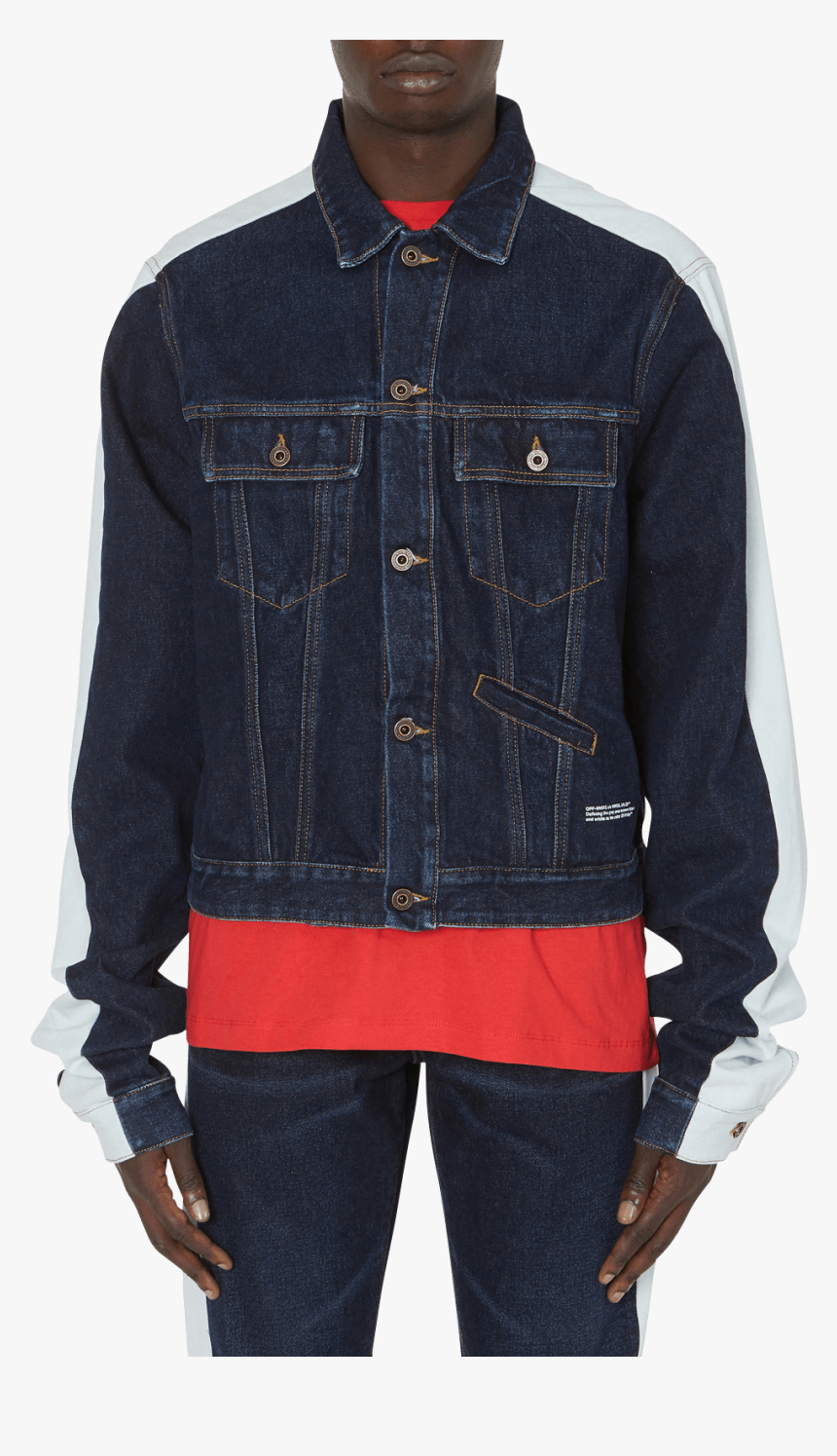 Exaggerated Sleeve Denim Jacket, Dark Blue, Hi-res - Pocket, HD Png Download