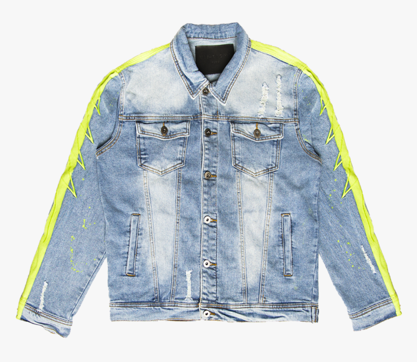 Striped Denim Jacket, HD Png Download
