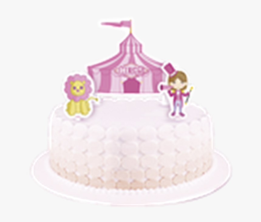 Bolo Simples Tema Circo Rosa, HD Png Download