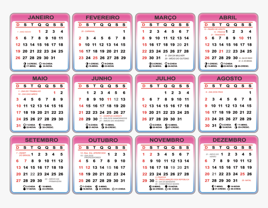 Calendário 2020 Para Imprimir, HD Png Download