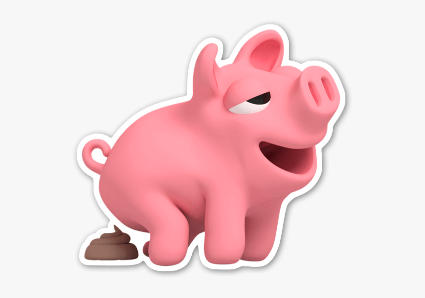 Rosa The Pig Poops Sticker - Rosa The Pig Stickers, HD Png Download