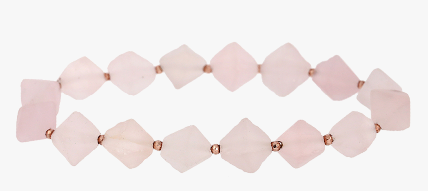 Rose Quartz Octahedron Gemstone Bracelet - Stitch, HD Png Download