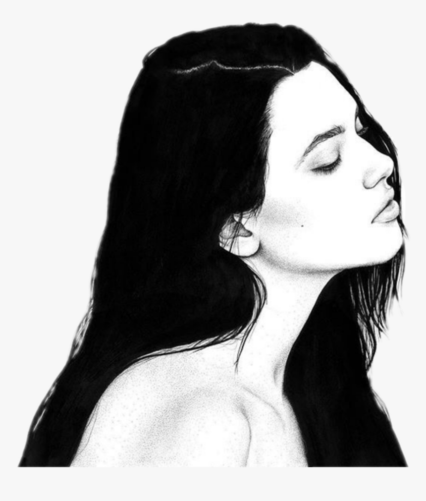 #mujer #tumblr #outline #dibujo #silueta #perfil - Girl, HD Png Download