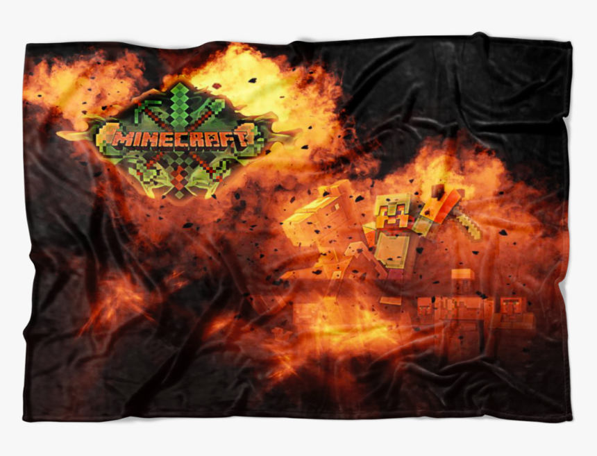 Minecraft Fleece Blanket Steve Diamond Sword Fervent - Explosion, HD Png Download