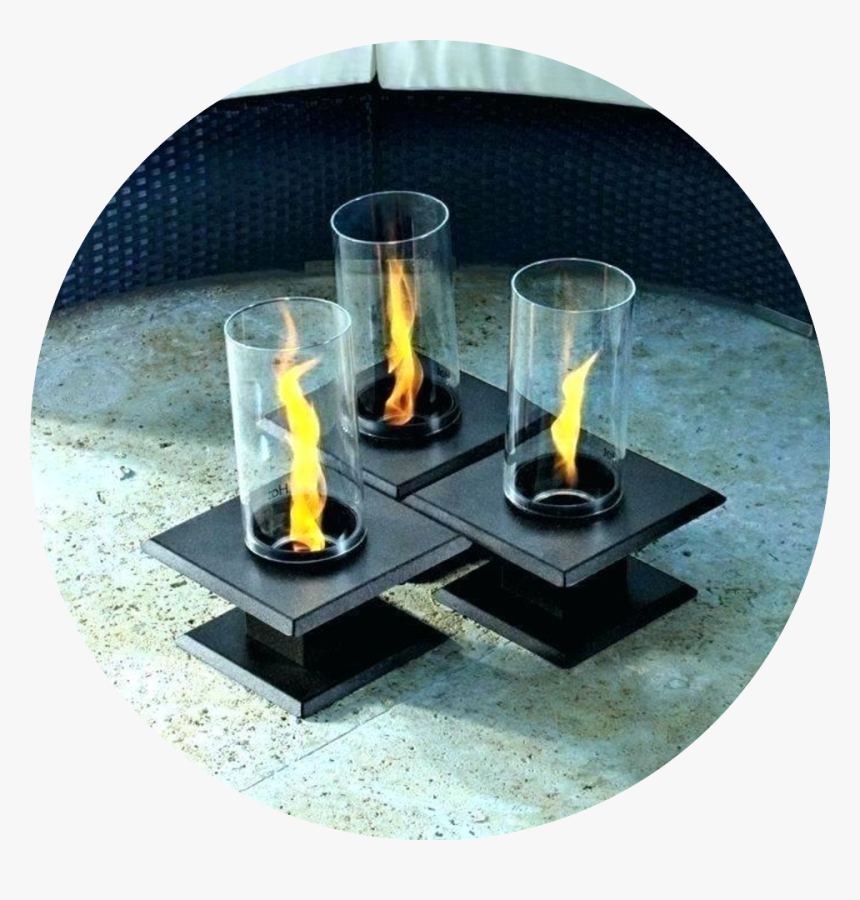 Tabletop Fire Bowl With Glass Tabletop Fire Bowl With - Coffee Table, HD Png Download