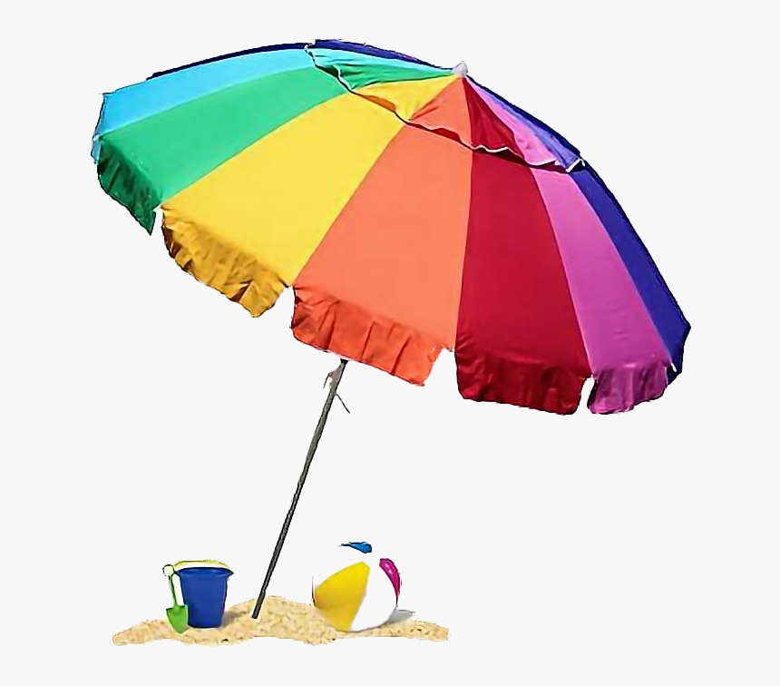 Summer Beach Umbrella Transparent Background - Umbrella At The Beach, HD Png Download
