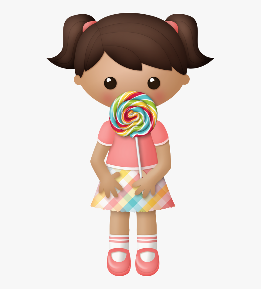 Lo Divertido Del Dulce - Cartoon Girl With Lollipop, HD Png Download