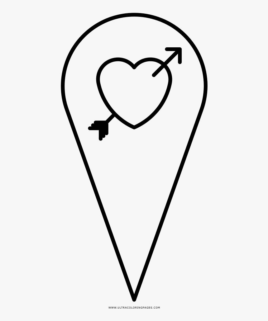 Cupid Coloring Page - Heart, HD Png Download