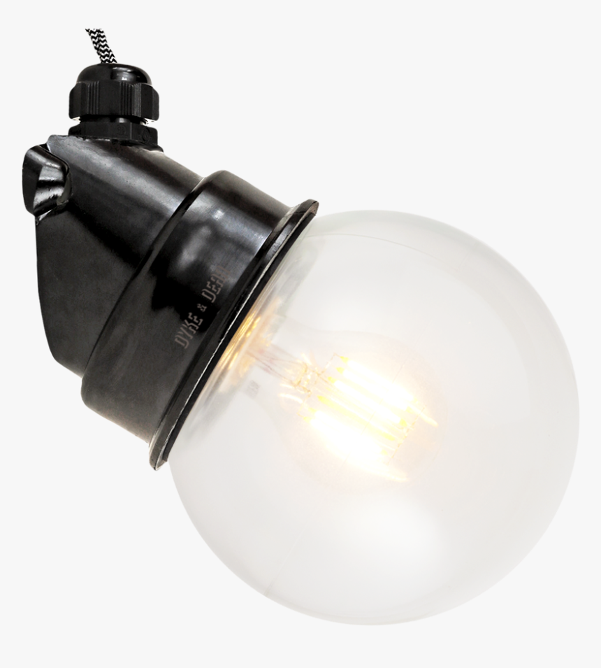 Angled Industrial Bakelite Wall Light Clear Globe - Light, HD Png Download