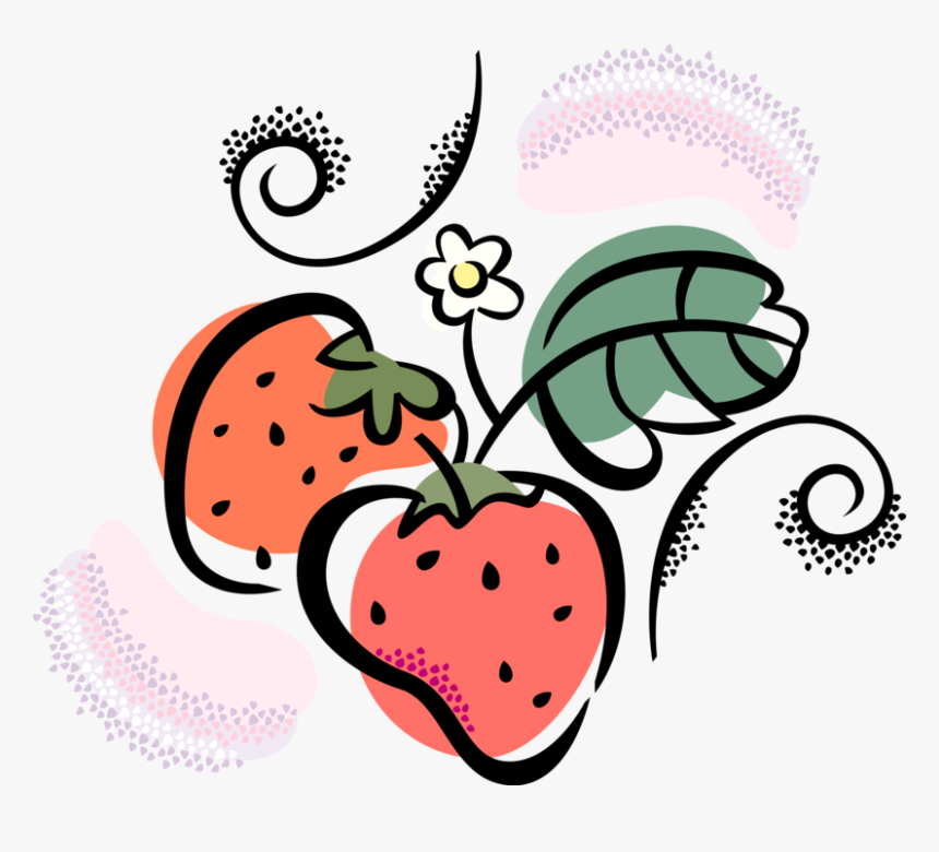 Vector Illustration Of Garden Strawberry Edible Fruit, HD Png Download