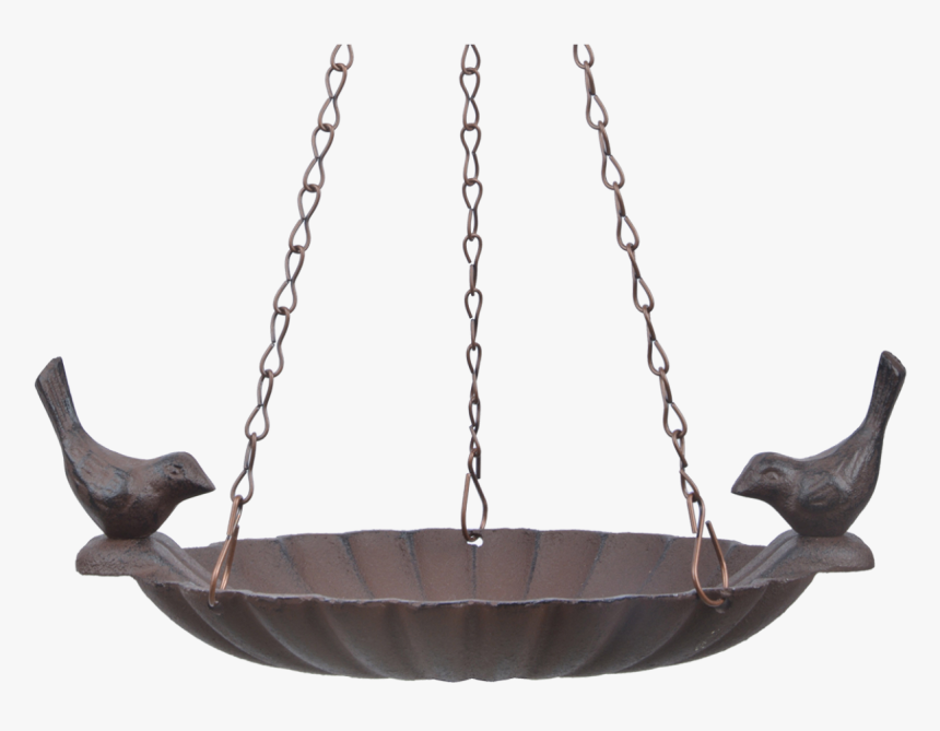 Hanging Birdbath With 2 Birds - Hanging Bird Bath, HD Png Download