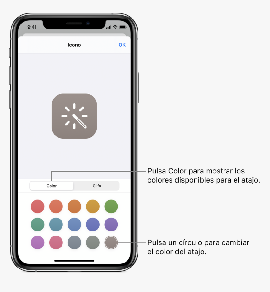 Pantalla De Icono Que Muestra Las Opciones De Color - Change Shortcut Icon Iphone, HD Png Download