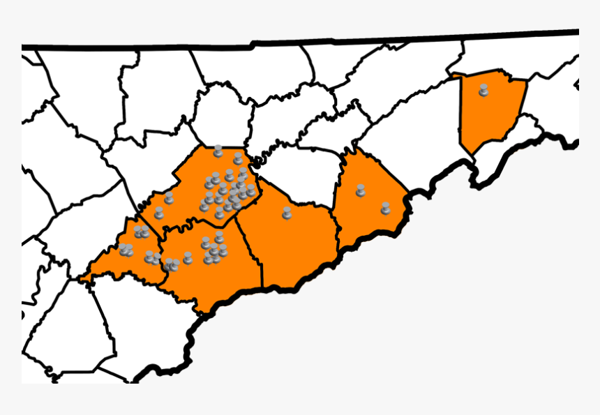 Tennessee Sequatchie County Clipart , Png Download - Tennessee Mountains Map, Transparent Png