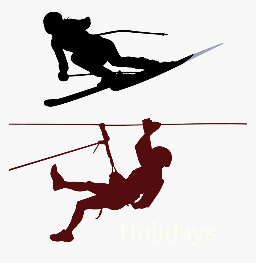 Climbing Mountaineering Clip Art Transprent Png Free - Skiing Clipart Transparent Background Silhouette, Png Download